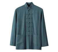 Chemise en lin pour homme, veste de combat chinoise - Uniforme traditionnelle pour les arts martiaux Kung Fu, Tai Chi, Wushu - Pour homme et femme - Style Tang - Vêtement médiéval, XXL