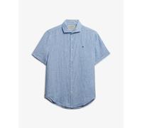 Superdry Riviera Linen Short Sleeve Shirt Bleu S Homme