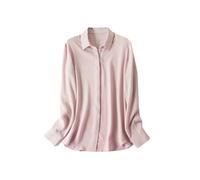 Chemise en soie pour femme - Manches longues - Boutons - Style décontracté - Pour le bureau et le travail, Pnnrk, XXL
