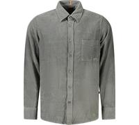 Chemise en velours de coton bio, coupe regular, col italien : Taille - S Taille : S