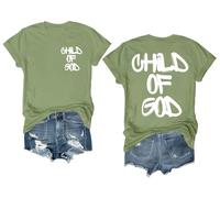 Chemise enfant de Dieu Chemises chrétiennes pour hommes et femmes, Vert, XXL