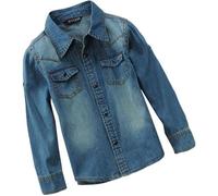 Chemise Enfant - INSFITY - Jean - Manches Longues - Bleu Clair - 4-14 ans 100 cm