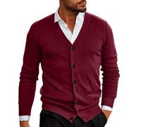Chemise éTé Homme - Pull décontracté pour Hommes à Manches Longues avec col en V Coupe ajustée pour Un Style Jeune et Moderne