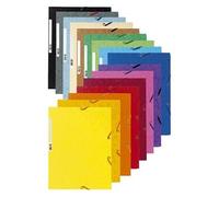 Exacompta Chemise à élastiques 3 rabats avec étiquette 24 x 32 cm Gris G