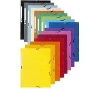 Exacompta Chemise 3 rabats à élastiques – Carte lustrée 400 g/m² – A4 – Jaune citron