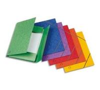 Chemise Exacompta - Chemise à élastiques 3 rabats + Etiquette 24x32cm Violine