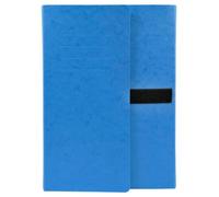 Chemise extensible 3 rabats carte lustrée sangle scratch - 24x32cm - Bleu