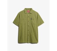 Superdry Merchant Textured Short Sleeve Shirt Vert XL Homme