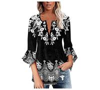 Chemise Femme Boutons Long Tee Top Imprimé Chemisier T-shirt Manches Femmes T-shirts Farming Simulator 19, Noir , XL