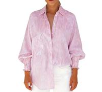 Chemise Femme Chic Et éLéGant - Chemisier rayé à Manches Longues Coupe Ample décontractée Confortable pour Tenue Quotidienne Polyvalente élégante