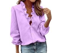 Chemise Femme Chic Et Élégant Large, Blouse Tendance avec détail asymétrique et élégant à Volants, idéale pour Une Tenue décontractée ou habillée.