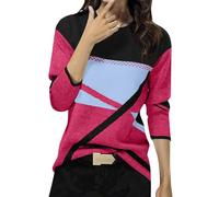 Chemise Femme Chic et Elegant Printemps Automne Mode Basic Top T-Shirt à Manches Longues Col Rond Stripes Colorblock Pull Tunique Casual Impression Géométrique Sweatshirt Blouse Tops