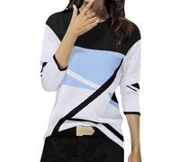 Chemise Femme Chic et Elegant Printemps Automne Mode Basic Top T-Shirt à Manches Longues Col Rond Stripes Colorblock Pull Tunique Casual Impression Géométrique Sweatshirt Blouse Tops