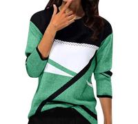 Chemise Femme Chic et Elegant Printemps Hiver Top à Manches Longues Col Rond Stripes Colorblock Pull Casual Impression Géométrique T-Shirt Sweatshirt Blouse Tunique Tops