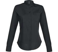 Kariban Chemise COL Mao Manches Longues Femme - Noir, XL, Femme