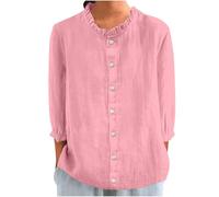 Chemise Femme Coton et Lin Tee Shirt Blanc Femme Ample Mode Chemisier Chic et Élégant Hauts Polyvalente T-Shirt Manches Courtes Tunique Casual Loose Blouse de Travail Tops Pas Cher Casual