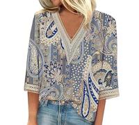 Chemise Femme Noel Soldes Tunique Fleurie Soldes Chemise RayéE Bleue Femme Tenue De Soiree Chic Grande Taille Blouse Blanche Chimie Lycee Coton Mousseline Haut pour Pas Cher Multicolore Tee