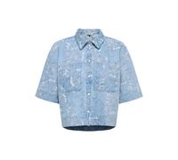 ONLY Chemisier 'ONLCleo-Aude' bleu denim / blanc, Taille L