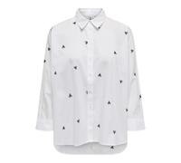 ONLY Chemise Femme col boutonné Coupe Droite Poignets boutonnés boutonnière Confortable élégant, Couleurs:Blanc-4, Taille:L