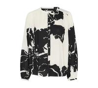 Soaked in Luxury, Femme, Blouses et Chemises, Noir, Taille: 38 FR Chemise à manches longues à fleurs blanches