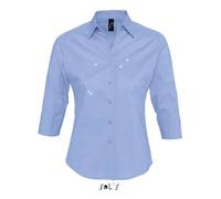 Chemise Femme - SOL'S - Ciel Vif - Manches 3/4 - Coupe Cintrée - 97% Coton XXXL