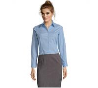 Chemise Femme - SOL'S - Eden - Manches Longues - Coupe Cintrée - Coton Élasthanne - Bleu XXXL