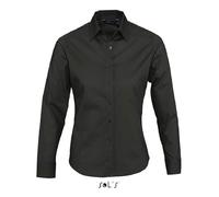 Chemise Femme - SOL'S - Eden - Noir - Manches Longues - Coupe Cintrée - Taille XL XXXL