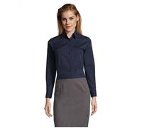 Chemise femme stretch manches longues EDEN - SOL'S - Bleu foncé - Blanc - Col chemise M