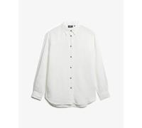 Superdry Casual Linen Boyfriend Long Sleeve Shirt Blanc S Femme