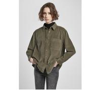 Chemise femme - Urban Classics - Corduroy oversized - Vert olive - Manches longues - Grande taille XXXXXL