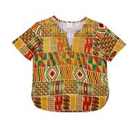 Chemise festive Garçons Afrique Classique Enfants Dashiki Casual Lâche Chemise Garçons Filles Chemise Garçons Amérique, Orange, 5-6 ans