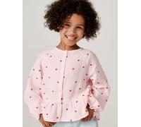 Chemise fille en gaze de coton rose pâle 6A