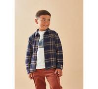 Chemise flannelle à carreaux, bleu marine/caramel 18M