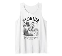 Chemise Florida Heron Vintage Sunset Scene The Sunshine State Débardeur