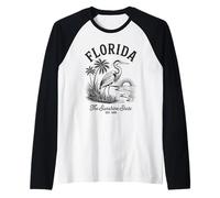 Chemise Florida Heron Vintage Sunset Scene The Sunshine State Manche Raglan