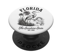 Chemise Florida Heron Vintage Sunset Scene The Sunshine State PopSockets PopGrip Adhésif