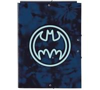 Safta -M068 Batman Legendary-Chemise Folio avec 3 rabats, idéal pour enfants de différents âges, confortable et polyvalent, qualité et résistance, 26 x 36,5 cm, couleur bleu marine, standard