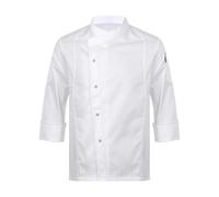 Chemise for Homme, Uniforme de Travail Restaurant, Veste, Manteau, hôtel, Cantine, pâtisserie, Cuisine, Service Alimentaire(White Long Sleeve,3XL)
