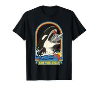 Chemise Funny Eat The Rich Whale Orca Meme Rétro T-Shirt