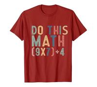 Chemise Garçon 2026 Motif Mathématiques Amusant pour Garçons - T-shirt Décontracté à Manches Courtes avec Design Humour Arithmétique Coton Vêtements Jaunes Basiques, rouge, 2-3 ans