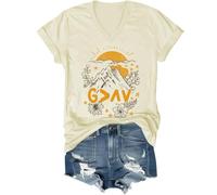 Chemise God is Greater Than The Highs and Lows, God is Greater Than The Highs and Lows, Gods is Good Chemises Femme Homme, Jaune crème (col en V), M