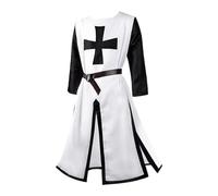 Chemise gothique noire pour homme - Costume tunique avec ourlet divisé pour Halloween - Célébration de Clone Trooper - Cosplay (E, L)