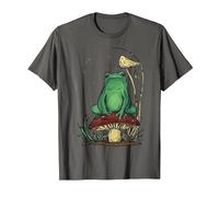 Chemise Grenouille et Champignons - Cozy Cottagecore Champignon Fantasy T-Shirt, Homme, Asphalte, M