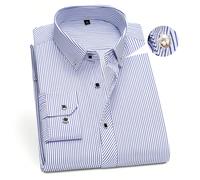 Chemise habillée à manches longues et coupe slim pour hommes, rayures verticales. Douce et respirante, pour le travail, les occasions formelles, les témoins de mariage. Pour l'automne. L,M,S,XL,XS,XXS