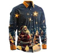 Chemise habillée formelle pour homme, chemisier haut décontracté pour homme, motif Père Noël, bonhomme de neige, chemise à manches longues pour les vacances, l'entraînement, cadeaux de Noël, violet, S