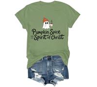 Chemise Halloween Citrouille Spice et l'esprit du Christ Chemise Halloween Ghost Citrouille Spice Chemise Unisexe, Vert, S