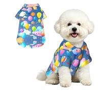 Chemise hawaïenne avec ballons colorés XL pour petits chiens - Tenue d'été mignonne pour chiot - Vêtement doux et respirant avec boutons