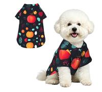 Chemise hawaïenne avec boutons pour petits chiens - Motif fleurs de citrouille - Tenue d'été pour chiot - Doux et respirant