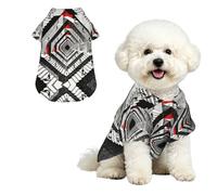 Chemise hawaïenne d'escalier circulaire S pour petits chiens - Tenue d'été mignonne pour la plage pour chiot - Vêtement doux et respirant avec boutons