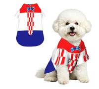 Chemise hawaïenne d'été pour chien - Vêtement tropical mignon pour petits chiens et chats - Tenue de plage légère avec drapeau de la République de Croatie